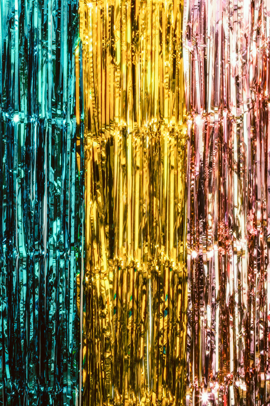 Multicolored Fringe Foil Curtains